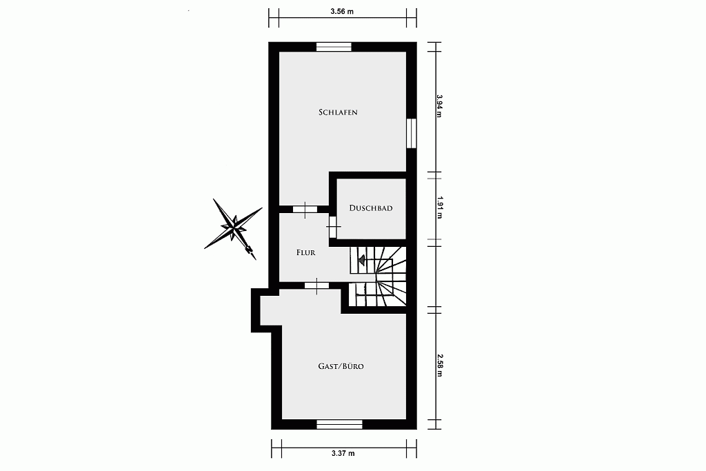 Grundrissskizzierung Obergeschoss