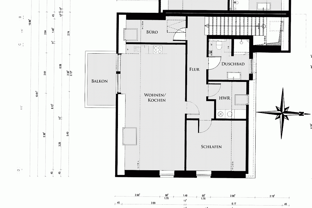 Grundriss Obergeschoss- Wohnung