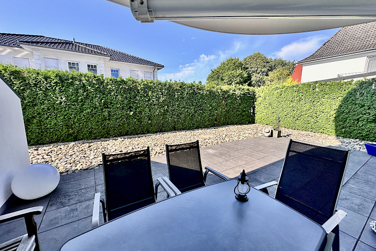 geschützt liegende Terrasse in Südausrichtung