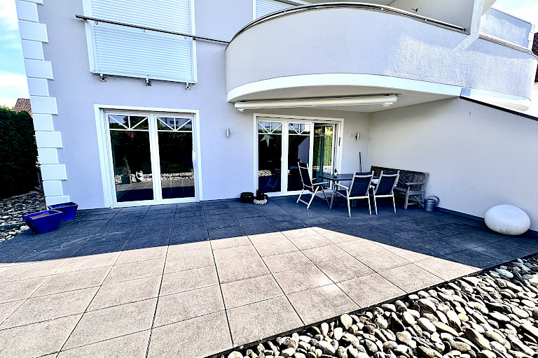 geschützt liegende Terrasse in Südausrichtung